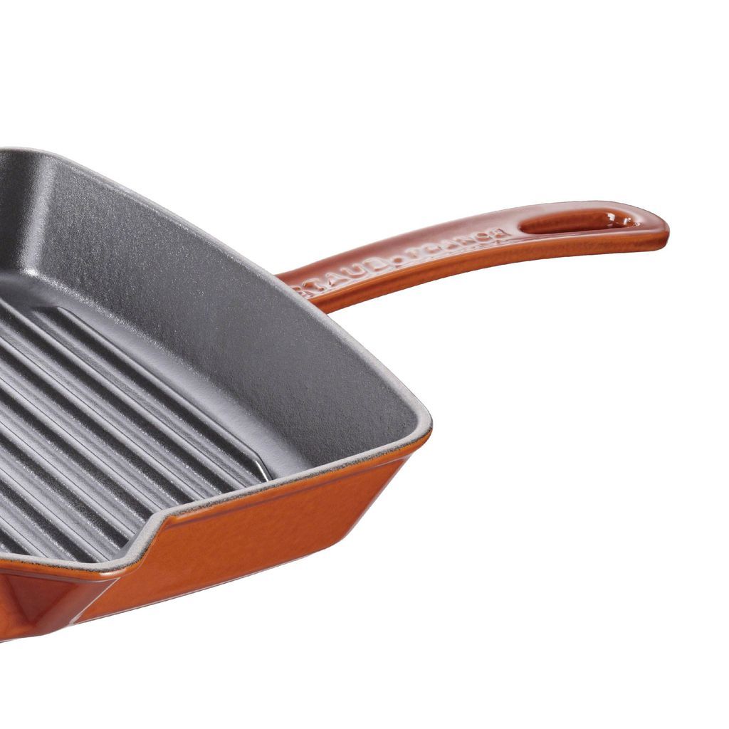 Staub - Chảo Gang Nướng Vuông Có Tay Cầm Màu Nâu Vàng - 26cm