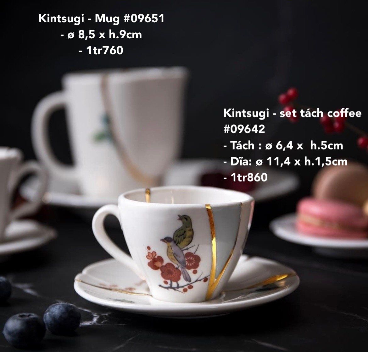  Seletti Kintsugi - 3 set tách coffee 