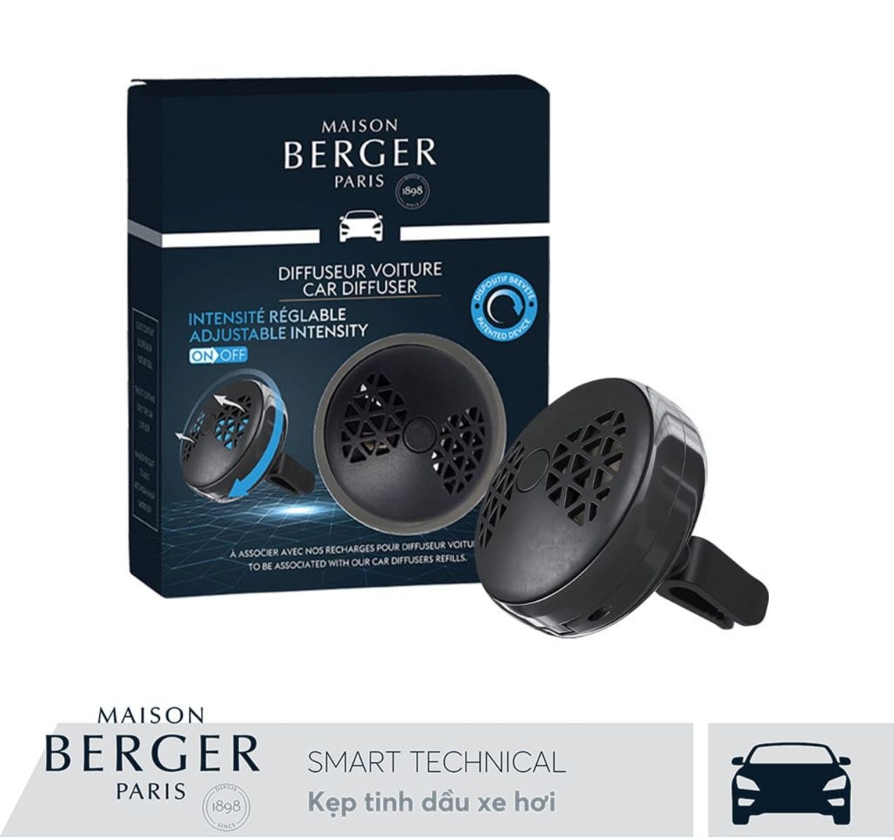  Maison Berger car - Kẹp Tinh Dầu Xe Hơi Smart Technical 