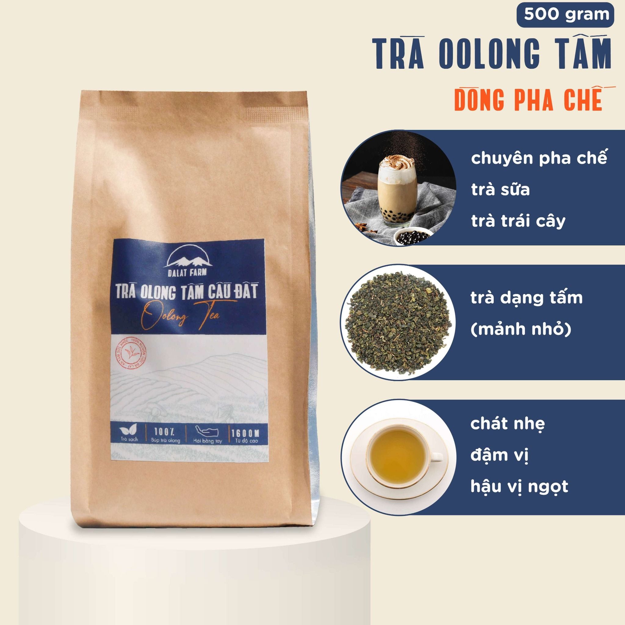  Trà Oolong Tấm Cầu Đất  - Túi 500 g 