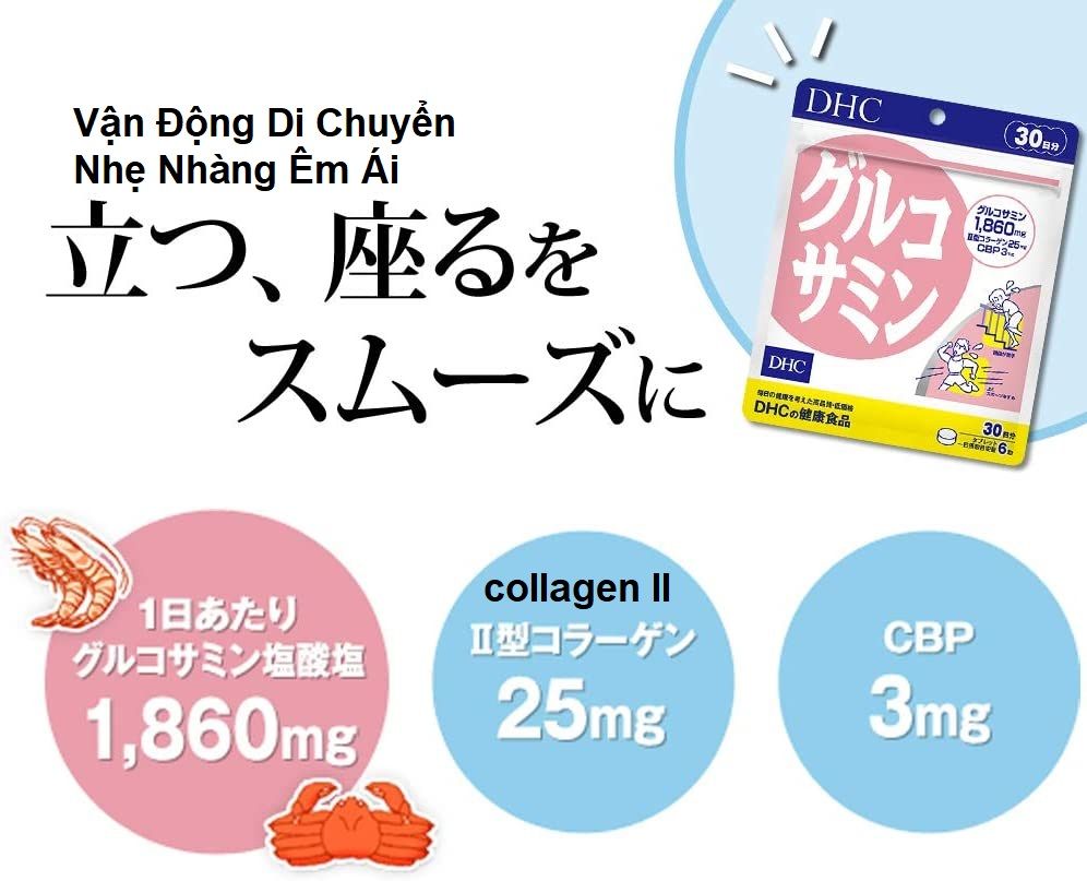 DHC Glucosamine chống viêm giảm đau xương khớp 30 ngày / 180v