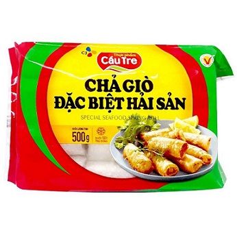 MD- Chả giò đặc biệt hải sản Cầu Tre 500g - Special Seafood Spring Roll Cau Tre 500g ( pack )