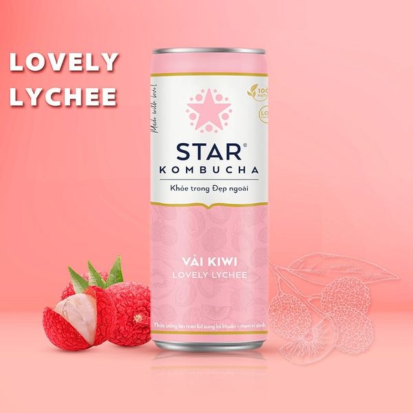TE Lovely Lychee Kombucha Star 250ml MOONMILK GROCERIES