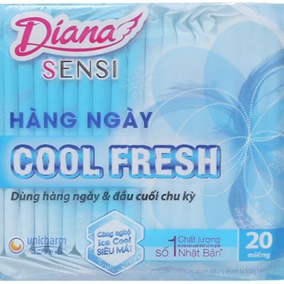 PU.P- BĂNG VỆ SINH DIANA SENSI HẰNG NGÀY COOL FRESH 20 - Daily Sensi Cool Fresh Diana 20Pcs ( Pack )