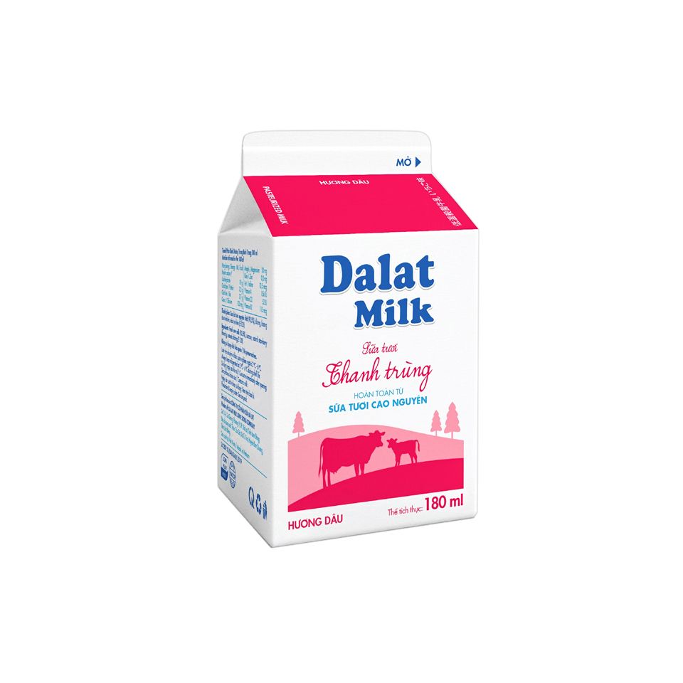 DA.M.N- Fresh Milk Pasteurized Strawberry Flavor DalaMilk 180ml T10