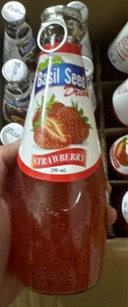 BW.J- Basil Seed Drink Strawberry Flavor Thailand 290ml T1