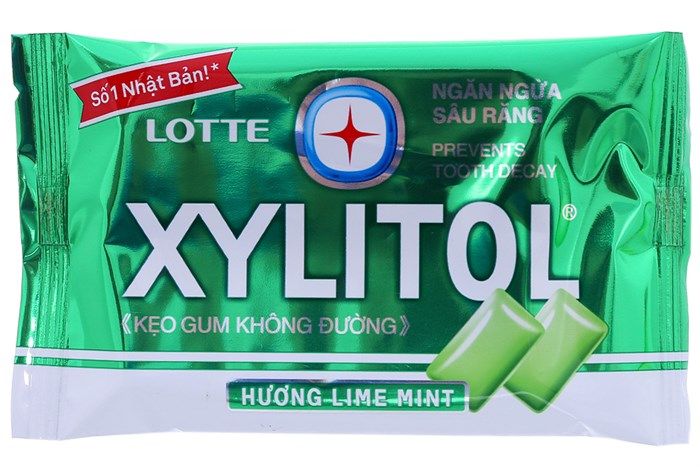 CD- Kẹo gum hương chanh bạc hà Xylitol - Gum Xylitol Lime Mint 11,6g ( pack )