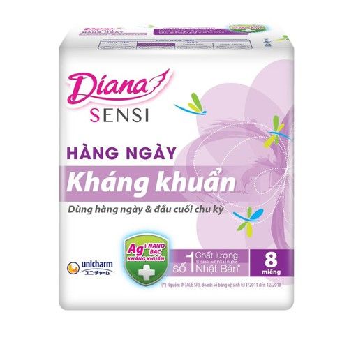PU.P- Băng vệ sinh Diana Hàng ngày kháng khuẩn - Daily Sensi Diana 8 pieces ( pack )