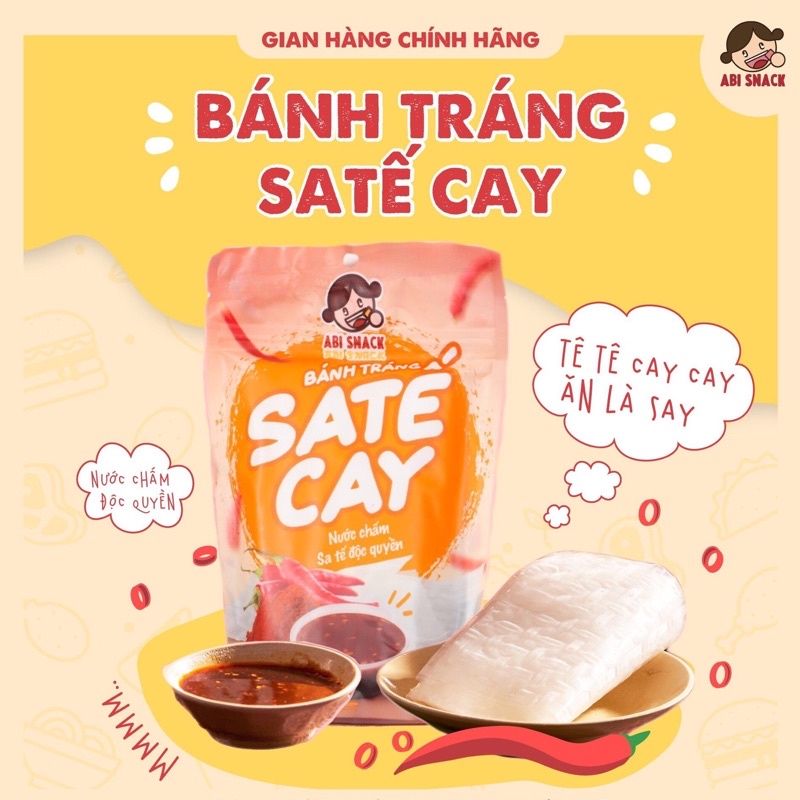 MW- Bánh tráng sa tế cay Abi - Spicy Satay Rice Paper ABI 80g ( pack )