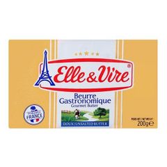 DA.B- Bơ lạt Elle & Vire 200g - Unsalted Beurre Gastronomique Butter 82% Elle & Vire 200g ( Pack )