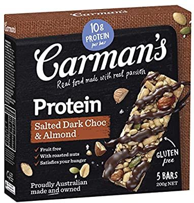 PC.WE- Thanh dinh dưỡng - Protein Bars Salted Dark Choc & Almond Carman's 200g  (Box)