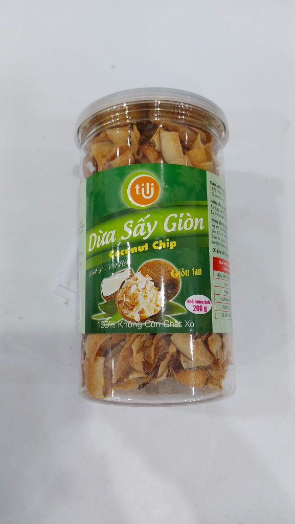 N- Dừa sấy giòn Tili 200g - Crispy Dried Coconut ( Jar )