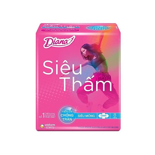 PU.P- Băng vệ sinh Diana siêu thấm mỏng cánh 23cm - Wings Tampon Diana 23cm ( pack )