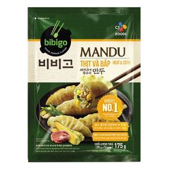 MD- Bánh xếp Mandu thịt và bắp 175g - Mandu Cake With Meat And Corn Bibigo CJ 175g ( pack )