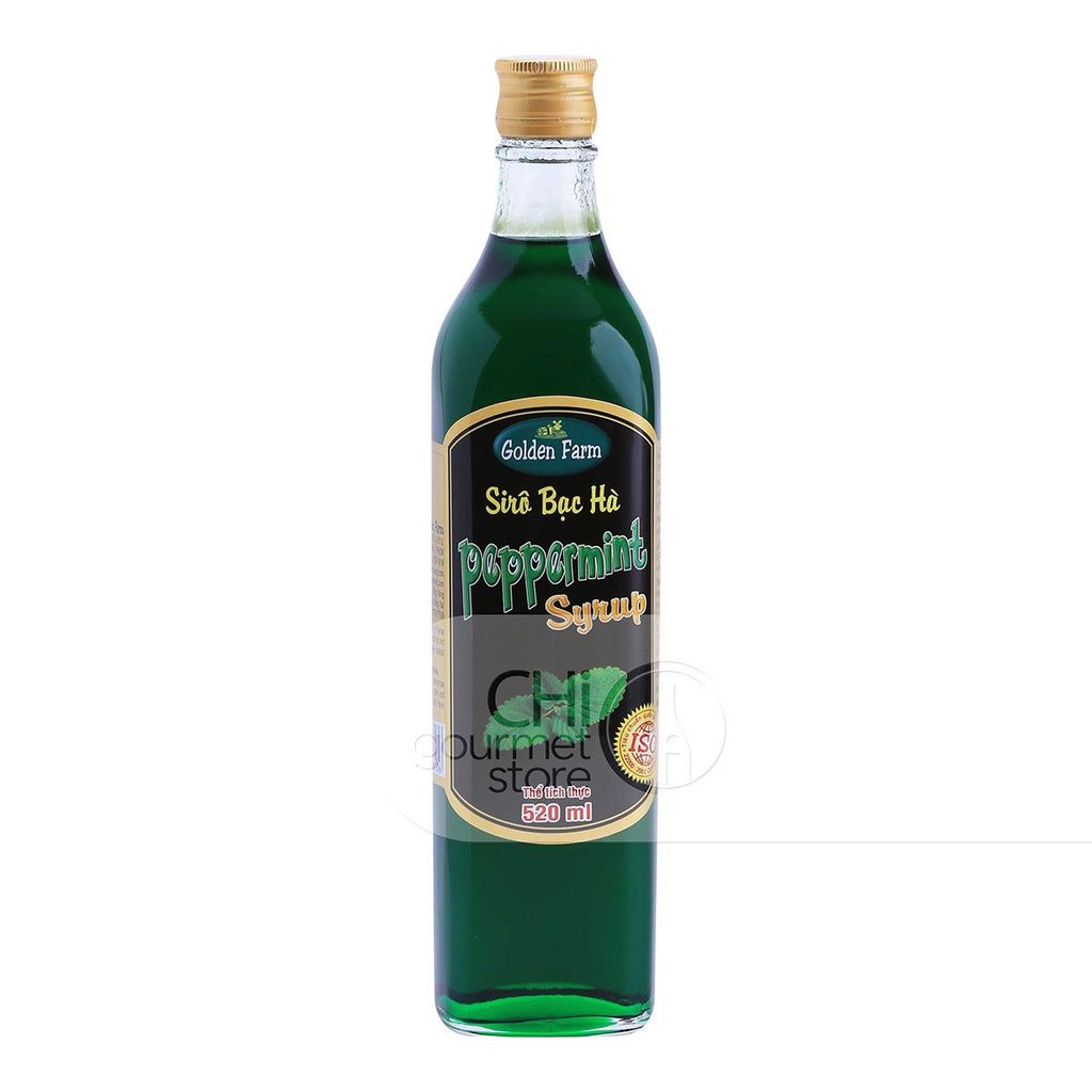 SR- Si rô vị bạc hà - Fresh Mint Syrup Golden Farm 520ml ( bottle )