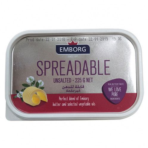 DA.B- Bơ lạt Emborg 225g - Frozen Unsalted Spreadeble Butter Emborg 225g ( Pack )