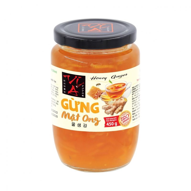 JA- Mật ong gừng Golden Farm 450g - Ginger Honey ( jar )