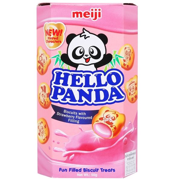 PC.S- Bánh gấu vị dâu - Strawberry Meiji Hello Panda 50g