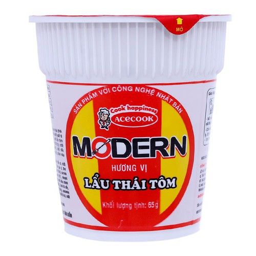 NDI- Mì ly lẩu Thái tôm Modern 65g - Thai Shrimp Hot Pot Noodle (Cup)