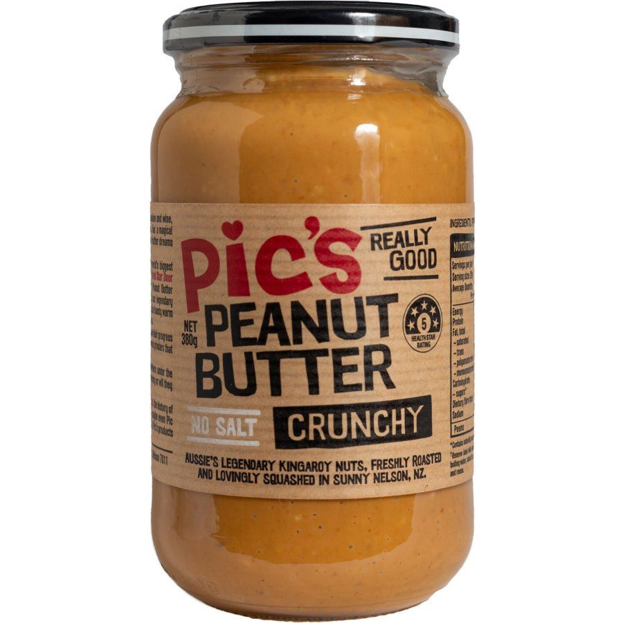 JA- Bơ đậu phộng nghiền hạt không muối 380g - Unsalted Crunchy Peanut Butter Pic's 380g ( Jar )