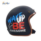 Mũ bảo hiểm 3/4 B;color Wake Up Be AWESOME