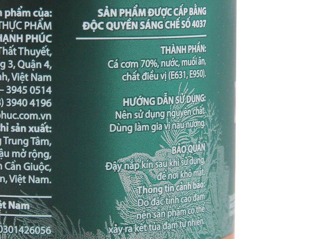 Nước mắm cá cơm Hạnh Phúc 60 độ đạm chai 250ml