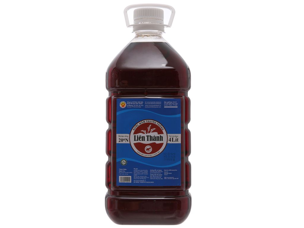 Nước mắm truyền thống Liên Thành 20 độ đạm bình 1,8 lít