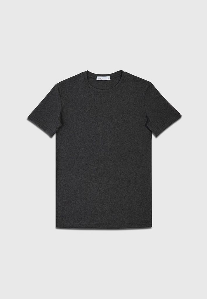 Áo Thun Nam Tay Ngắn Màu Xám Trơn Cotton 9B34