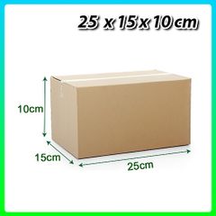 Thùng, hộp carton đóng hàng Size 25 x 15 x 10cm sóng cứng siêu dày