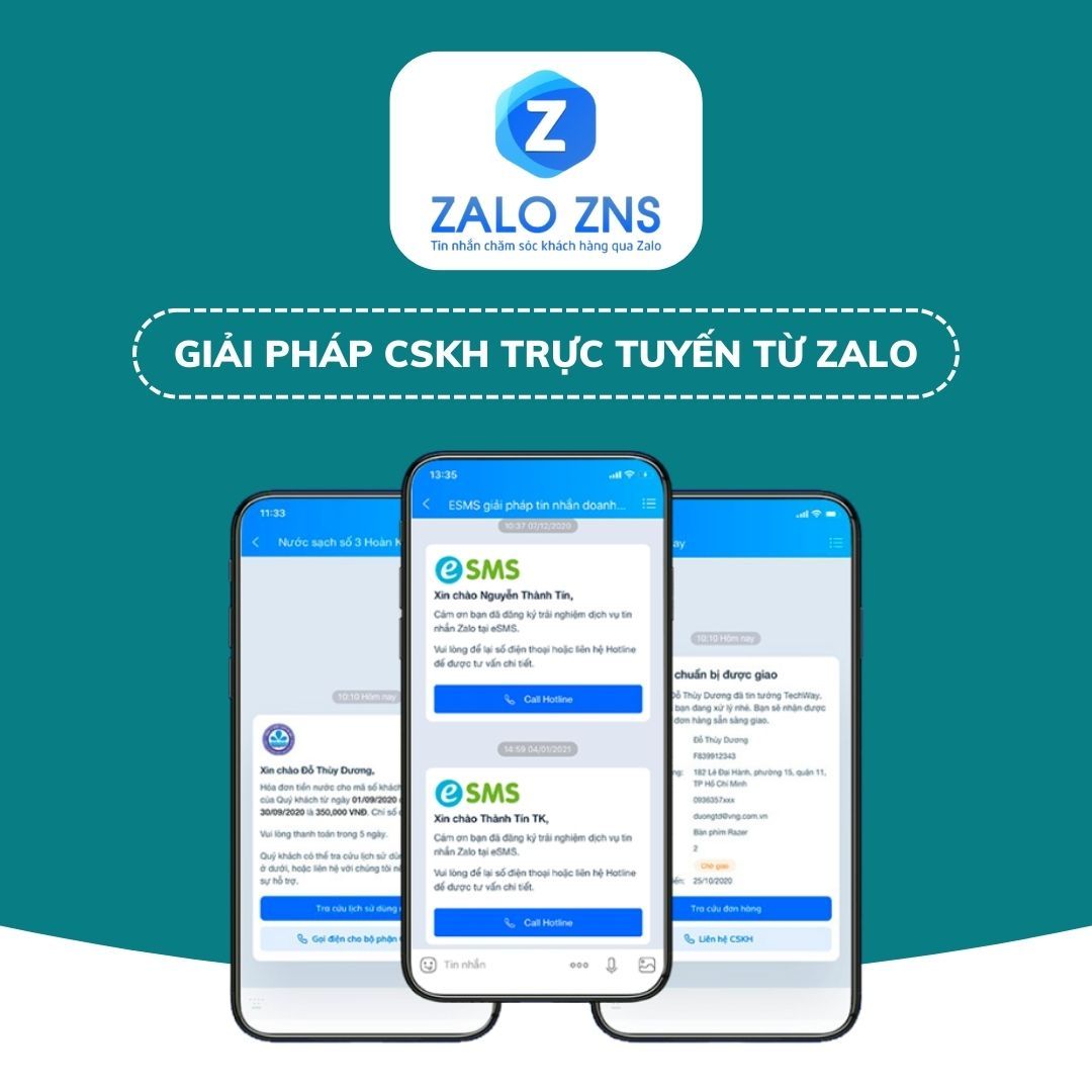Zalo ZNS - Giải pháp CSKH trực tuyến từ ZALO