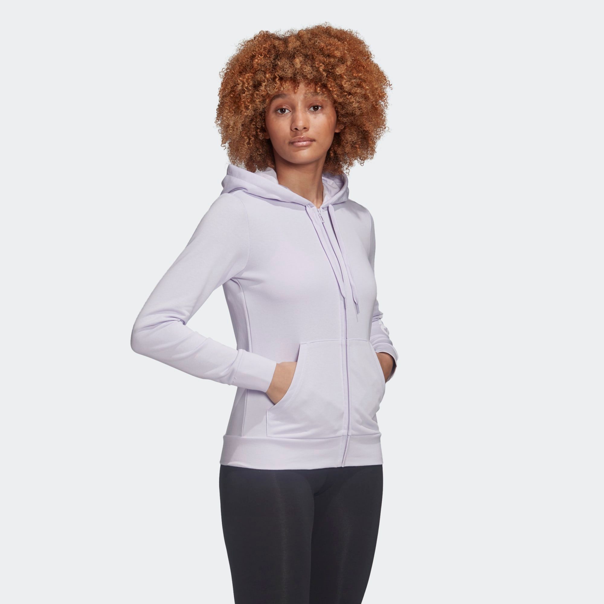 Áo Khoác Thể Thao Nữ Adidas W E Lin Fz Hd FM6482