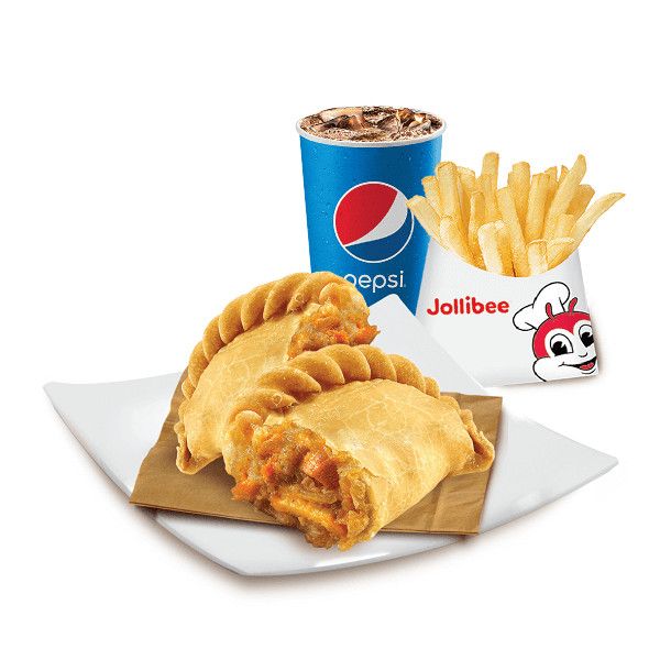 Bánh xếp gà quay + Khoai tây (vừa) + Nước ngọt - Jollibee