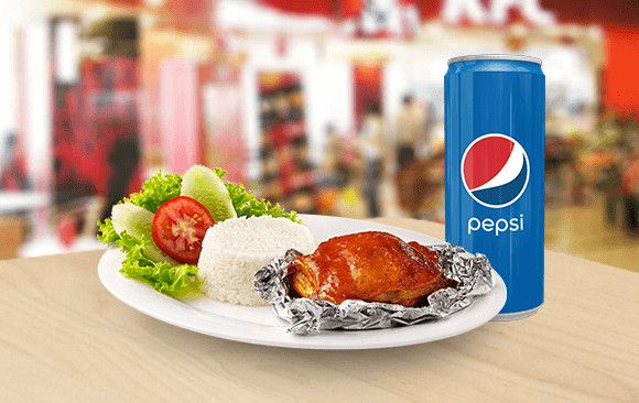 1 Cơm Phi-lê gà quay Flava + Pepsi/Milo (combo ăn trưa)