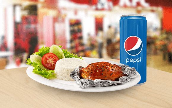 1 Cơm Phi-lê gà quay Flava + Pepsi/Milo (combo ăn trưa)