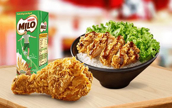Combo 1 cơm gà truyền thống + 1 miếng gà truyền thống + Pepsi/Milo (combo cơm B)