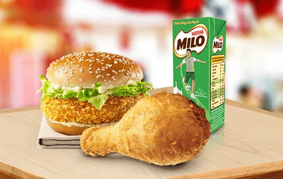 Combo 1 miếng gà giòn không cay + Burger Tôm + Pepsi/Milo (combo gà rán C)