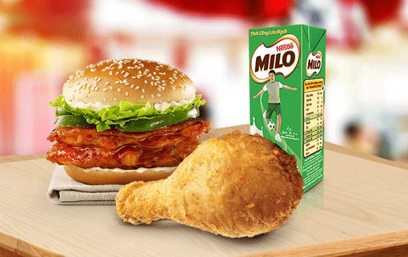 Combo 1 miếng gà giòn không cay + 1 Burger Gà quay Flava + Pepsi/Milo (combo gà rán D)