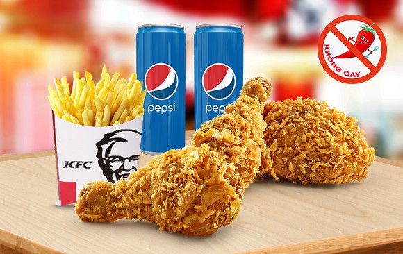 Combo 3 miếng gà truyền thống + Khoai tây chiên (lớn) +2Pepsi/2Milo (combo nhóm B)