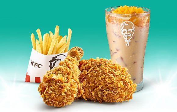 Combo Trà sữa đào + 2 miếng gà truyền thống + Khoai tây múi cau (vừa)