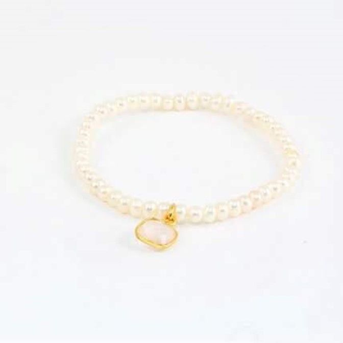 Lắc tay Freshwater Pearl đính đá thạch anh 2