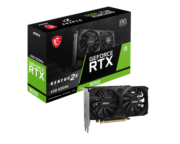 VGA RTX 3050 6G DR6 MSI VENTUS 2X OC 2 FAN NEW