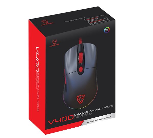 CHUỘT CÓ DÂY MOTOSPEED V400 RGB GAMING ĐEN NEW