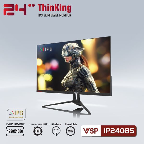 LCD 24 IN PHẲNG VSP IP2408S IPS 75HZ MÀU ĐEN NEW