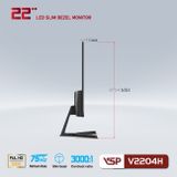 LCD 22 IN VSP V2204H PHẲNG ĐEN NEW