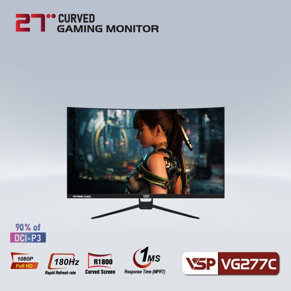 LCD 27 IN VSP VG277C E2 BLACK (180Hz/CONG 1800R/ VA-DP/FHD/1Ms) NEW