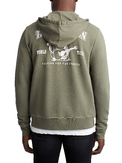 Mua o True Religion MENS FLOCKED BUDDHA ZIP UP HOODIE MA0B129MF3