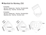 MONKEY 50 Co xăng cho bình xăng con Keihin x YOSHIMURA YD-MJN24/ 28