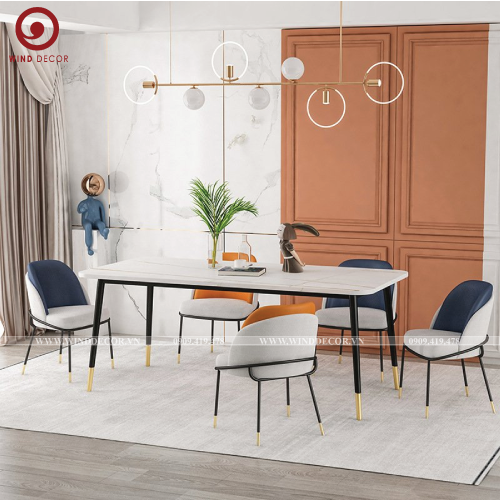 BAC-142 Bộ bàn ăn Ceramic A5 và 5 ghế Fil Noir Minotti