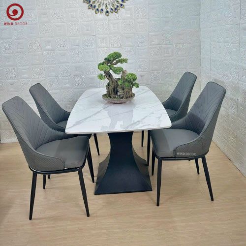 Bộ bàn ăn Dove Ceramic và 4 Ghế Sunny