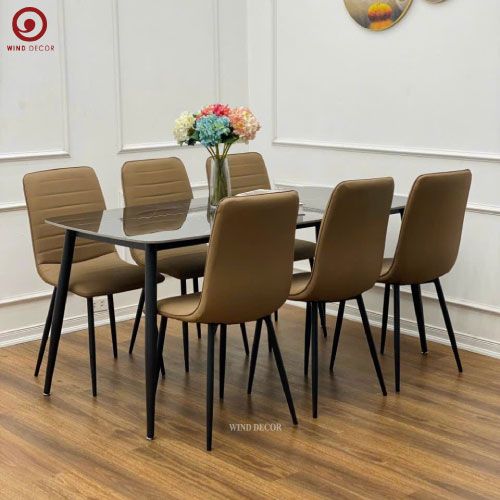 Bộ bàn ăn Ceramic và 6 Ghế Elis